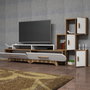 Hanah Home Flora S - Mueble de TV Nogal y Blanco